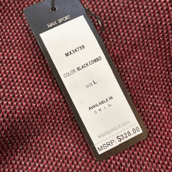 Max Sport Women's Floral Hooded Long Cardigan Sweater Black Combo Size Large NWT - Picture 3 of 8